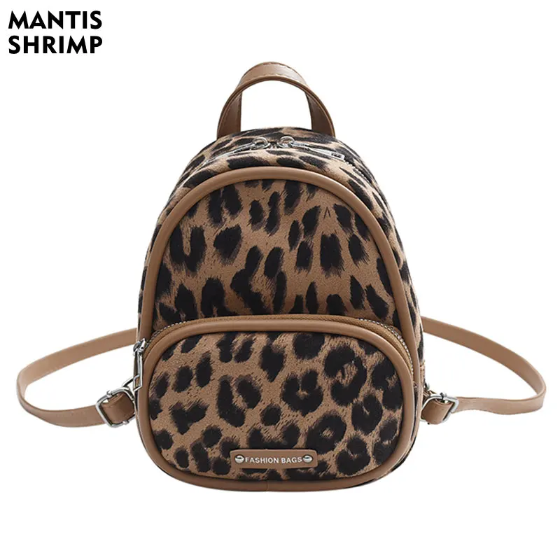 Borsa da donna zaino leopardato di moda per ragazze nuove borse da viaggio femminili di design di tendenza borsa classica Mini zaino di lusso di