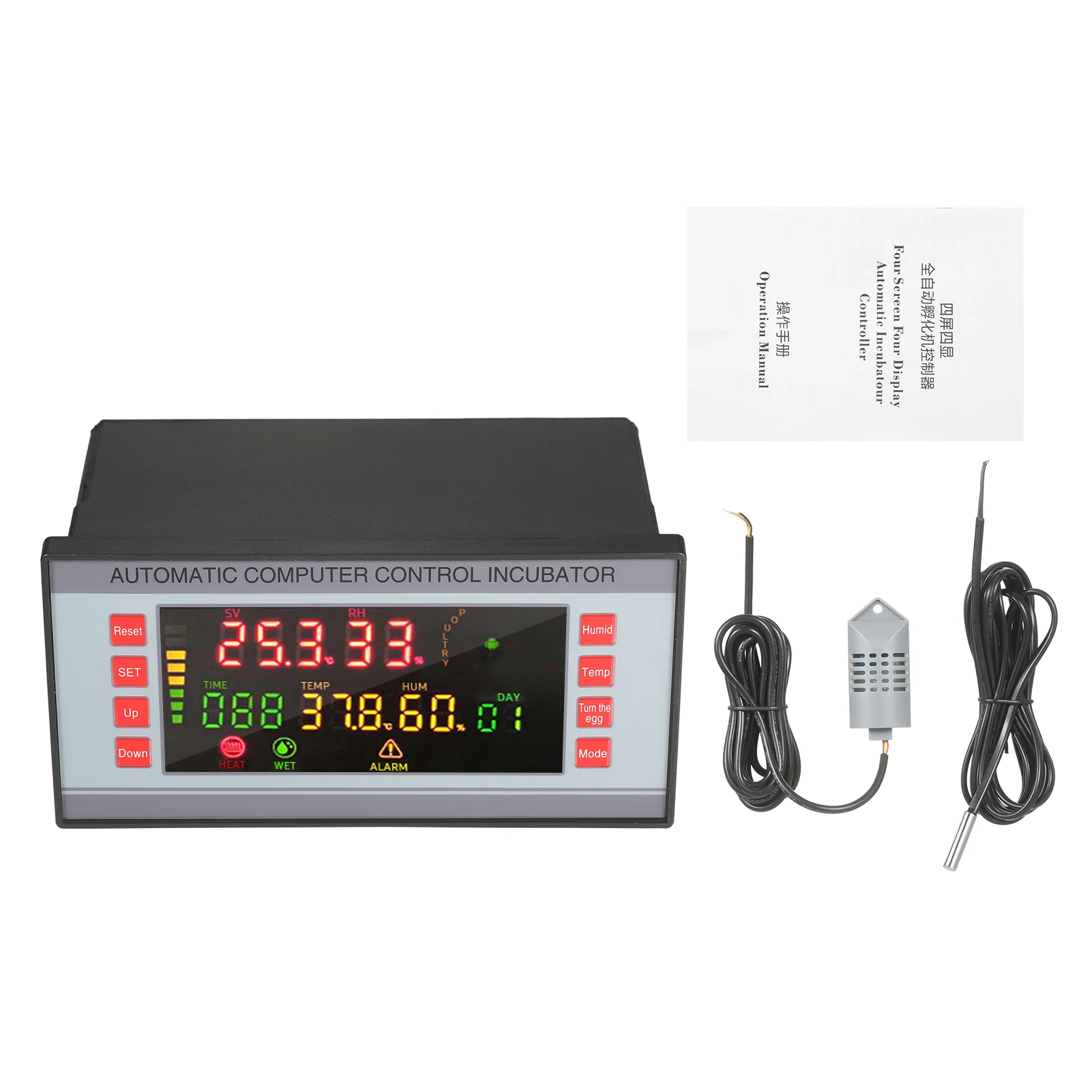 Светодиодный цветной экран, полностью автоматический контроллер коробки с постоянной температурой, контроллер яиц, контроллер влажности яиц