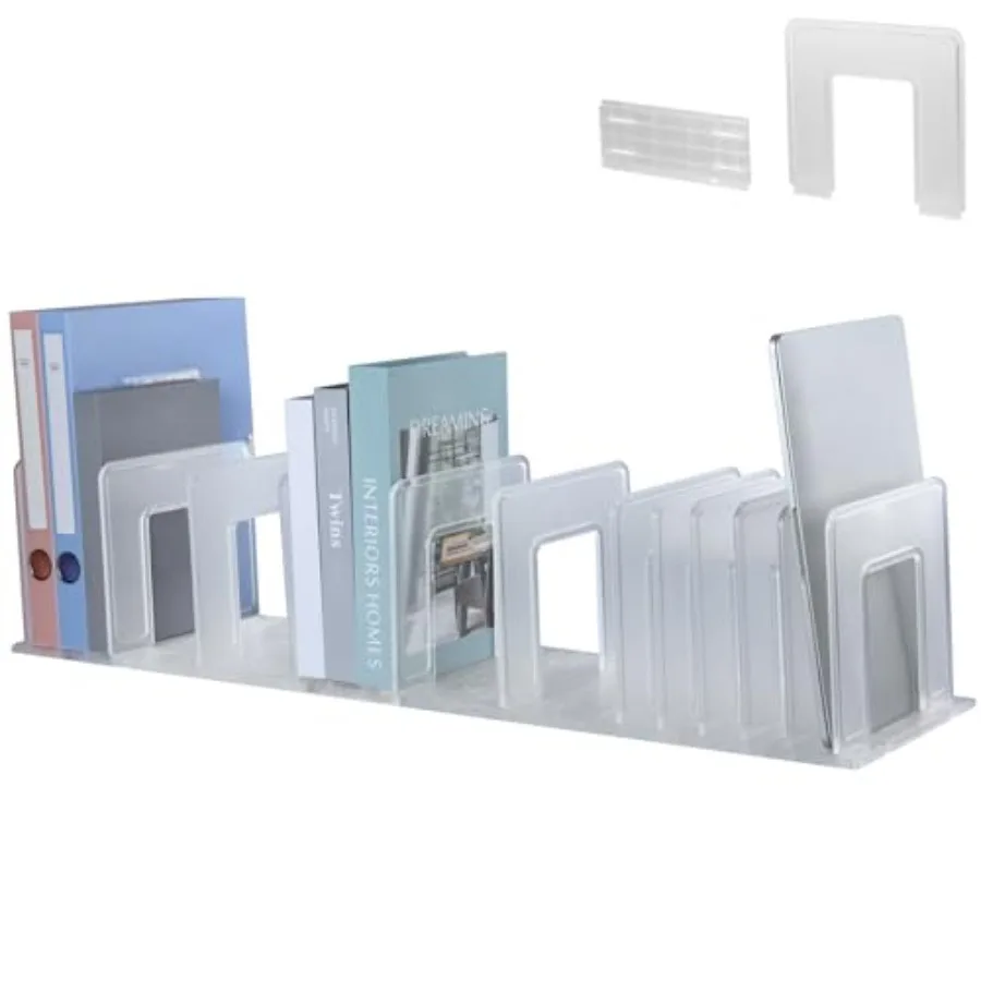 

Translucent Frosted Adjustable Vertical File Sorter Sturdy Plastic Expandable Upright File Holder Desktop Binder Organizer Scho