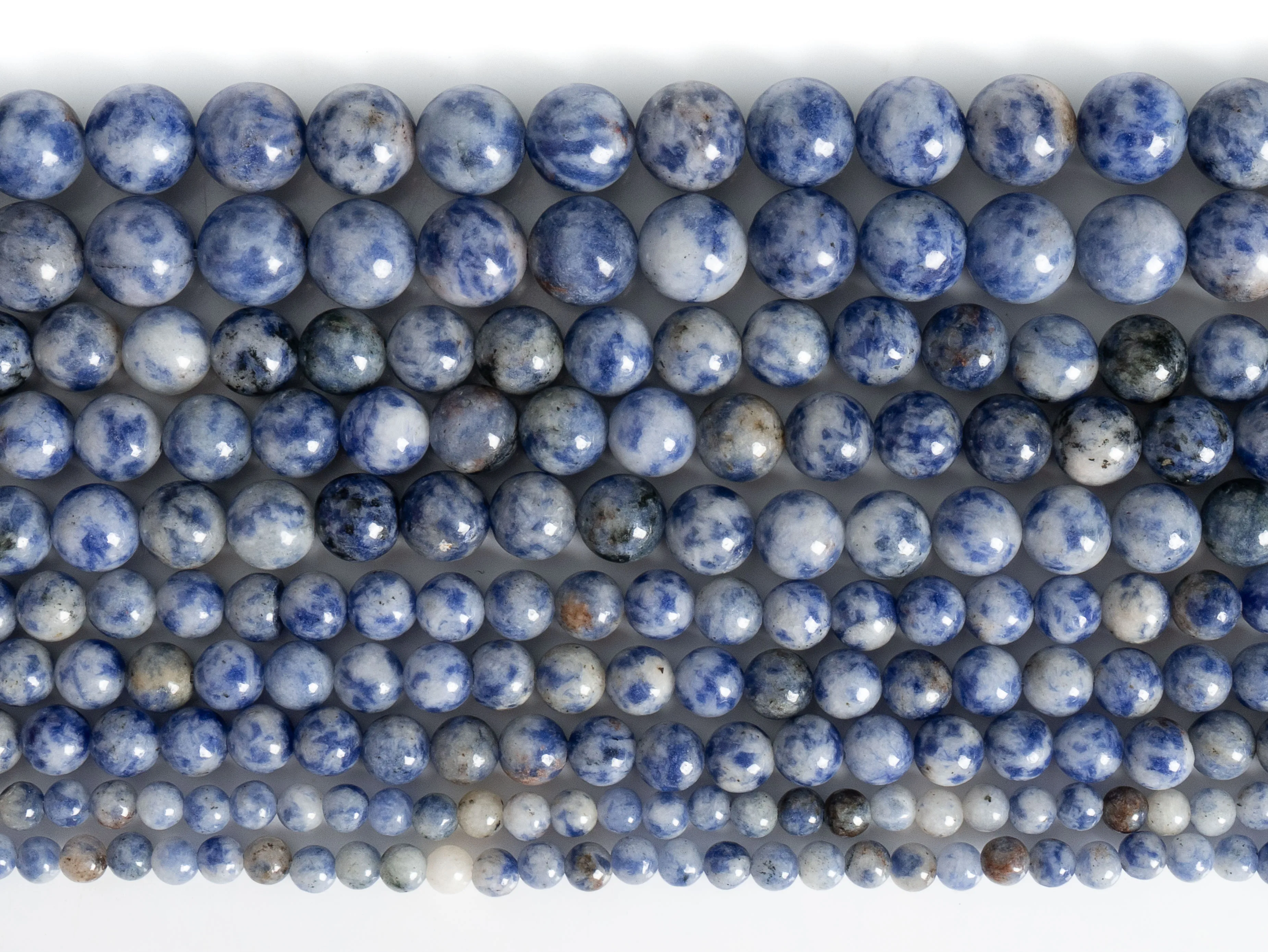 Blue & White Jasper Beads AAA Grade Genuine Natural Gemstone Full Strand Round Beads 4/6/8/10 MM for Jewelry Making Accessories