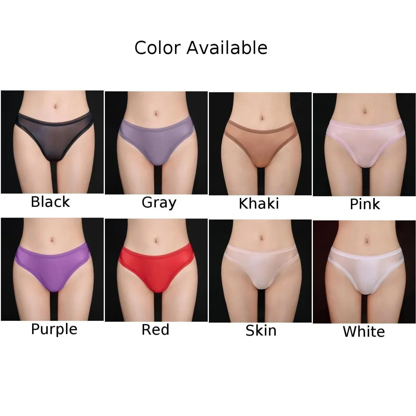 Women Thin Sheer Mesh Sexy Briefs Ice Silk Panties Low Rise Elasticity Breathable Lingerie See Through Underwear Solid Thongs