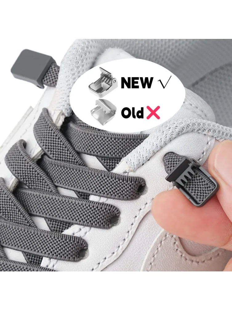 1/2/4 amovible sans attaches lacets élastiques lacets de chaussures presse verrouillage lacets Sneaker adulte 8MM élargi lacet plat pour chaussures