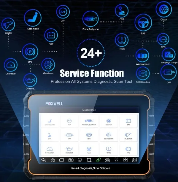 Version mondiale Foxwell GT60 bluetooth ob d2 outil de Diagnostic système complet lecteur de Code de Test actif 24 Service de réinitialisation professionnel