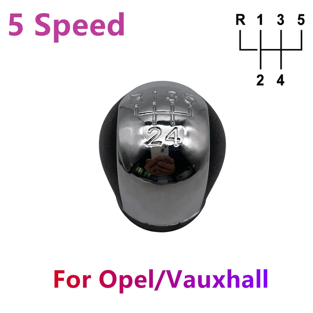 5/6 Speed Gear Shift Knob For Opel/Vauxhall Signum Vectra Corsa B C Astra F G Zafira Lever Pen Shifter Handball Chrome Auto Part