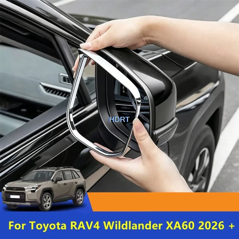 For Toyota RAV4 Wildlander XA60 2026 + Car Styling Rear View Mirror Reverse Mirror Rain Visor Cover Accessories Exterior Sticker