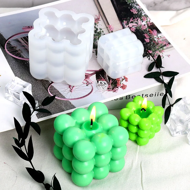 

3D Cube Candle Epoxy Resin Mold Set For Home Decoration DIY Accessories Aromatherapy Soap Plaster Wax Silicone Mold Craft Supply