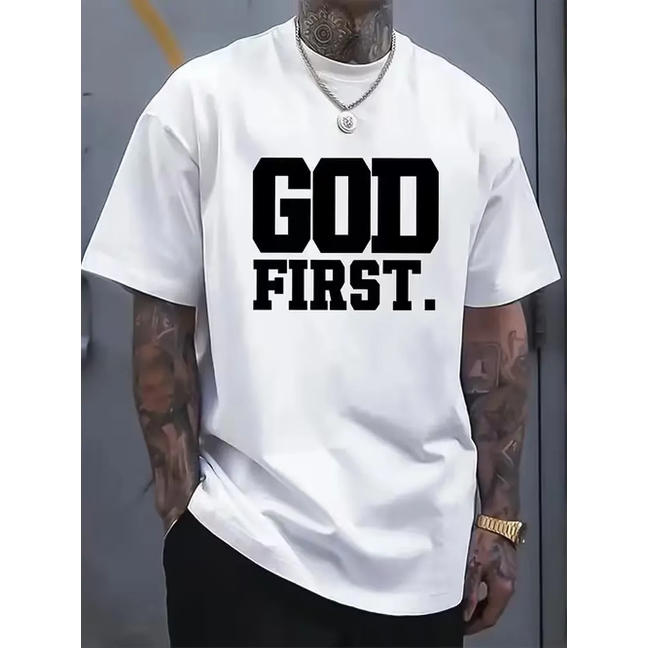 Premium Pure Cotton Religious Tee | Black & White Contrast Design | in Christian Apparel USA