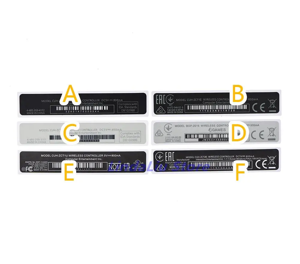 5 قطعة الإسكان شل سليم الأسود عودة التسمية ملصق ل PS4 إصلاح أجزاء ل PS4 تحكم التسمية عودة المقرب التسمية