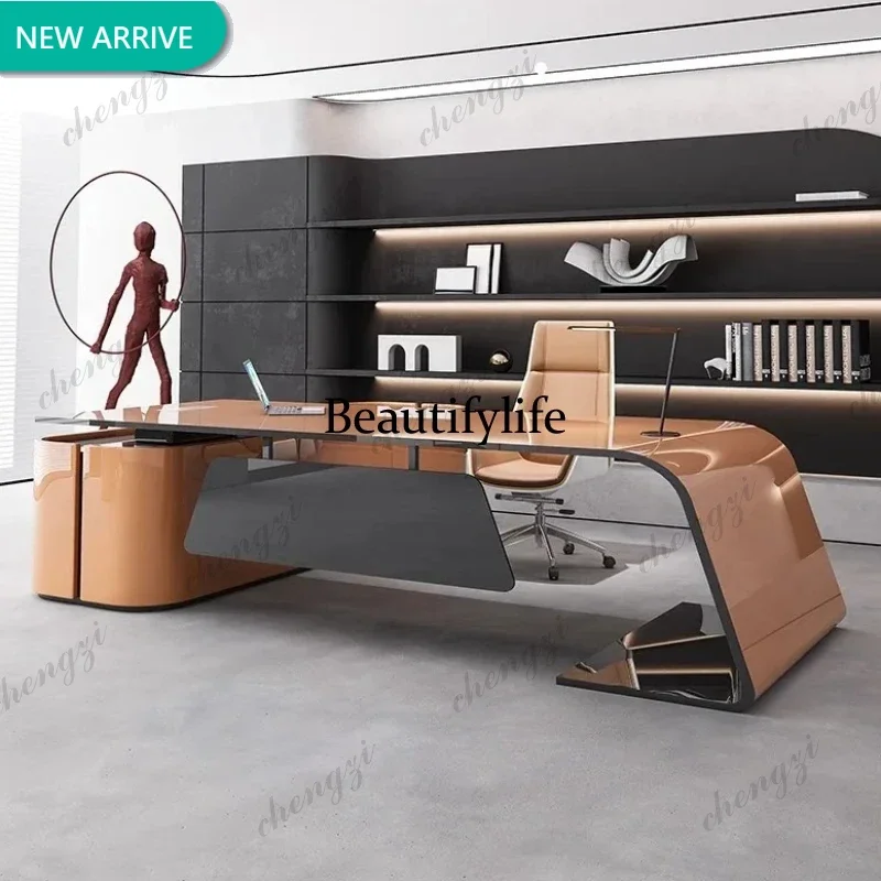 

Household Large Computer Office Desk Bedroom Modern Luxury Writing Gaming Office Desk Coffee Executive Home Oficina Furniture