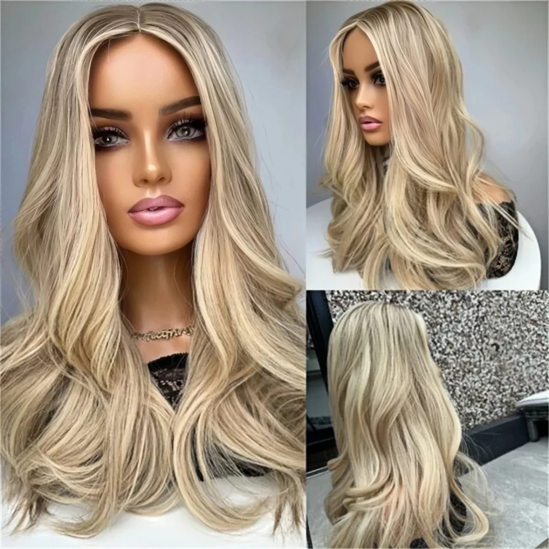

14inch Ombre Blond Body Wave 100% Human Hair Wig 150 Density 13x4 Lace Front with Baby Hair Pre-Plucked Soft Hair Wig