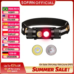Linterna de cabeza H25LR LED 90 de alto CRI recargable potente linterna de cabeza ligera con luz blanca brillante 660nm antorcha roja profunda