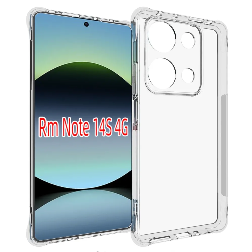 Stoßfeste klare Silikon-Handyhülle für Xiaomi Redmi Note 14s, transparente Hülle für Redmi Note14S 4G Cover Shell