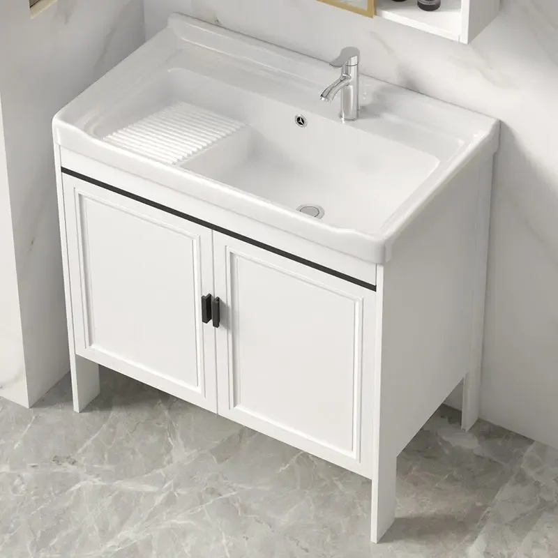 Carbon fiber laundry cabinet balcony laundry sink ceramic sink basin