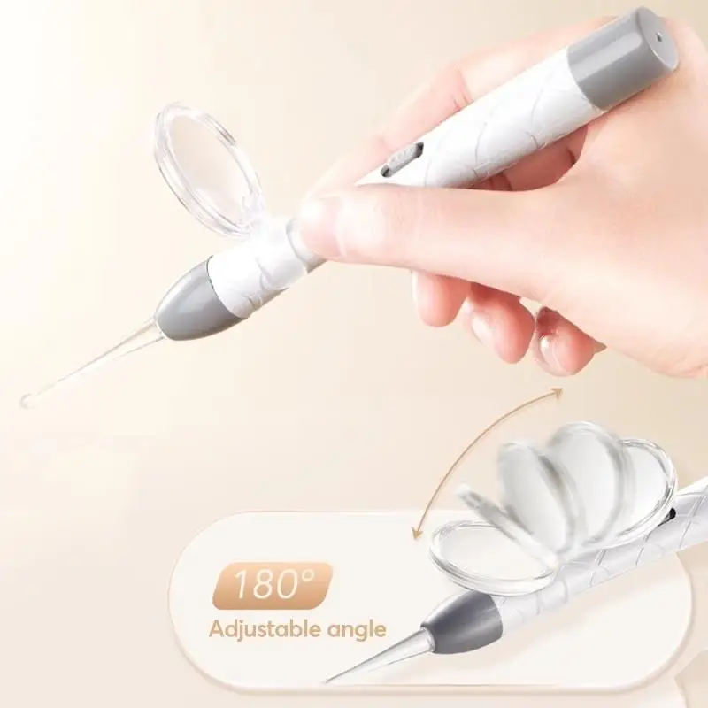 Rechargeable 3 In 1 Ear Nose Cleaning Kit LED Light Magnifier Replaceable Tips For All Ages Home Use