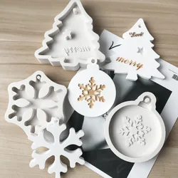 Christmas Tree Aromatherapy Wax Silicone Mold Snowflake Elk DIY Aroma Gypsum Plaster Silicone Mould For Car Pendant