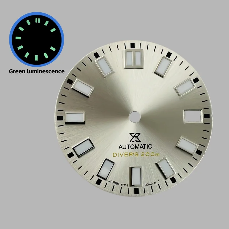 Dial NH35/NH36 baru 28.5mm, logo S, kalender tunggal, bercahaya hijau, dial mekanis, aksesori modifikasi jam tangan