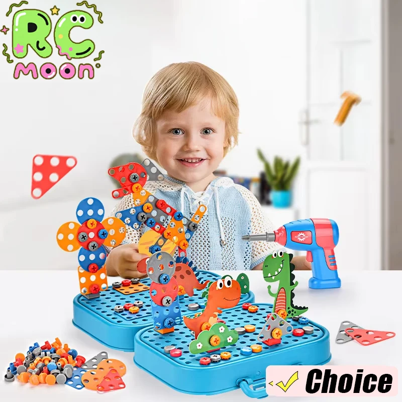 Perceuse de démontage à monter soi-même, boîte à outils simulée, jouets éducatifs pour enfants, boîte à outils de serrage à vis, jouets pour garçons, cadeaux d'anniversaire