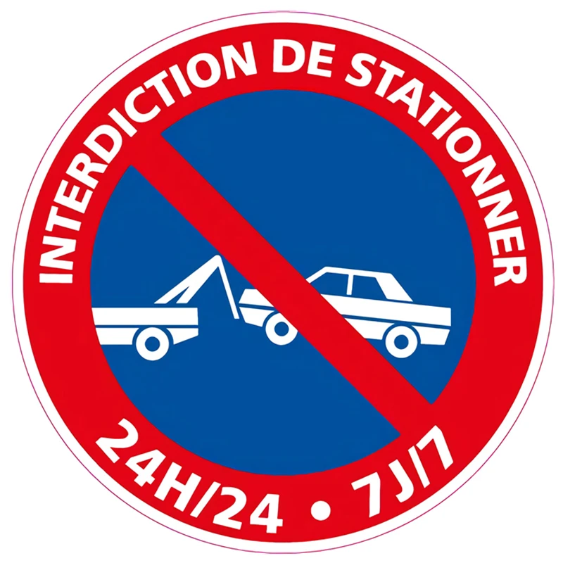 Panneaux d\'avertissement de remorquage de stationnement, interdire ici les panneaux de stationnement, autocollants en PVC pour voiture, coffre,