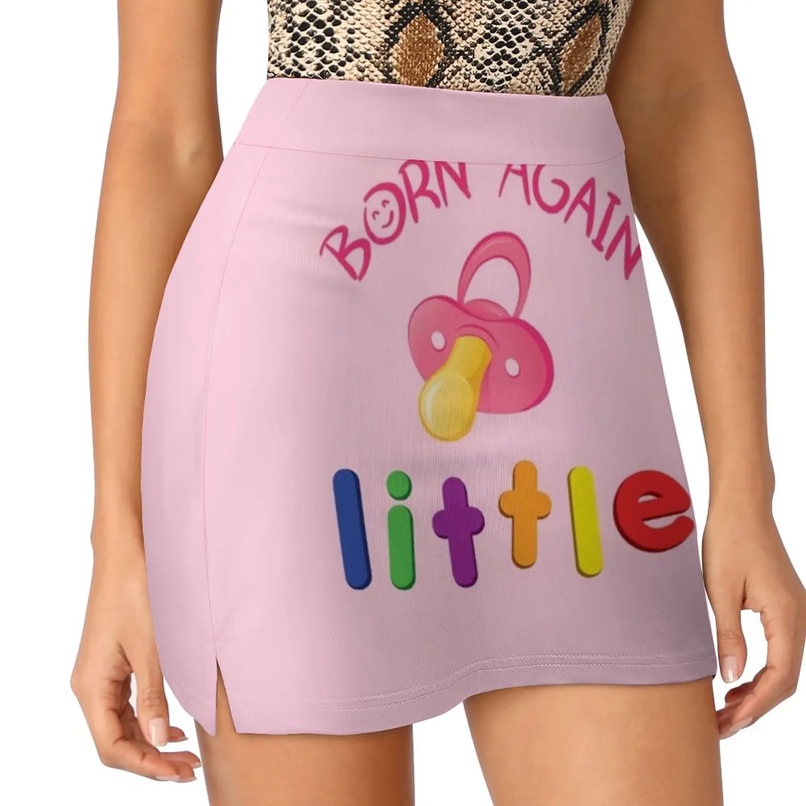 

Born Again Little-Pink Paci Women's skirt With Hide Pocket Tennis Skirt Golf Skirts Badminton Skirts Running skirts Ddlg Mdlb