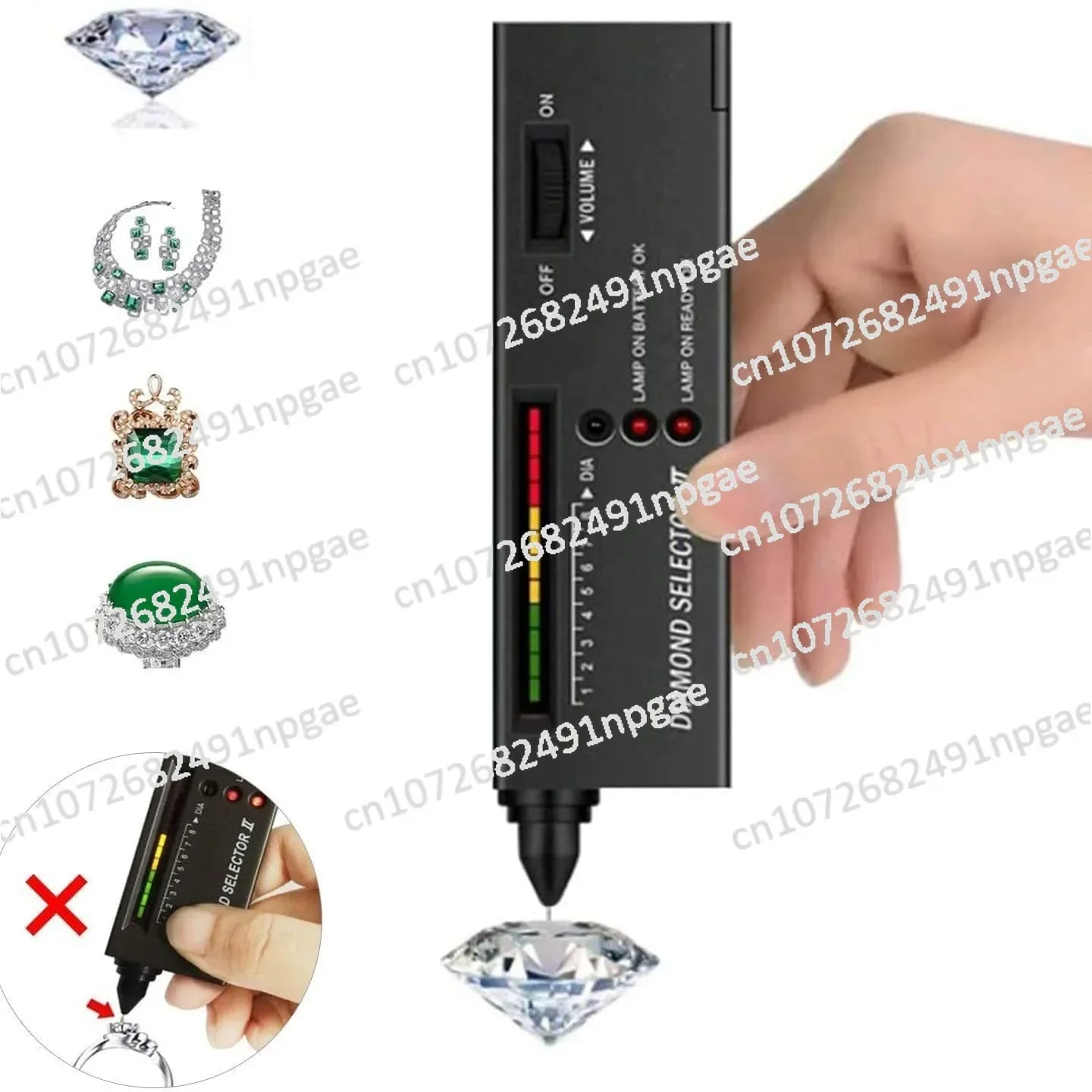 Portable Thermal Conductivity Meter Diamond Measuring Pen, Tool for Detecting and Identifying Diamond Authenticity,