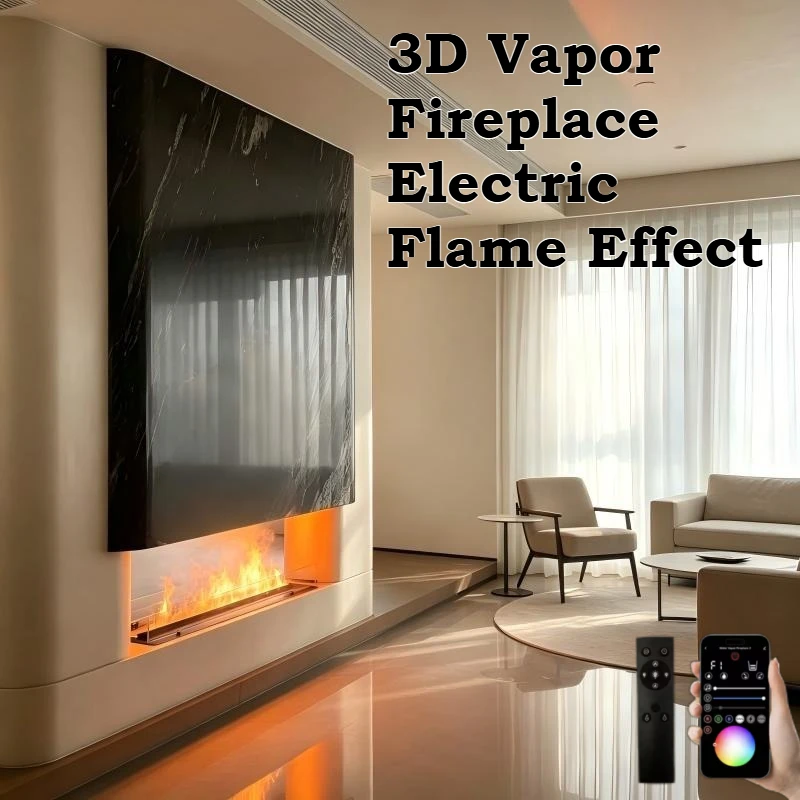 Eco-Friendly Recessed Water Mist Fireplace Modern Wall Mounted Vapor Fireplace with Adjustable RGB LED Colors камин fire place