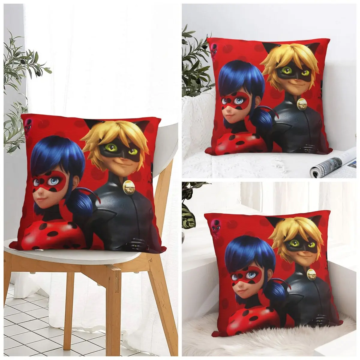 

M-Miraculous Божья коровка наволочка Kawaii наволочка для свадебной вечеринки домашний декор наволочка с квадратным узором наволочки