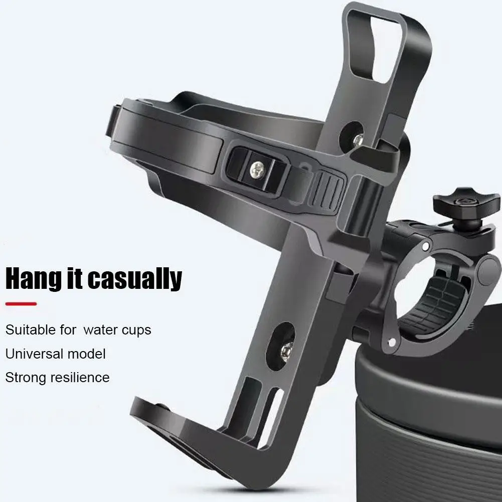 Motorcycle Bicycle Water Bottle Cage Holder Multifunction Bottle Quick Cycling Grip Release Beverage Adjustable Cage Holder T7w1