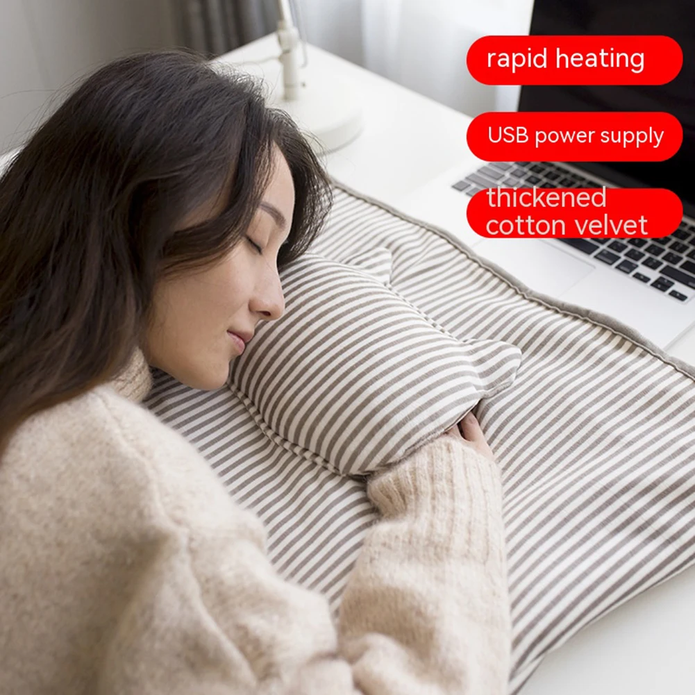 Electric Heating Blanket With Cartoon Hand Warmer 5V Safe Voltage Washable Fast Heating USB Heated Blanket (72CM x 115CM)