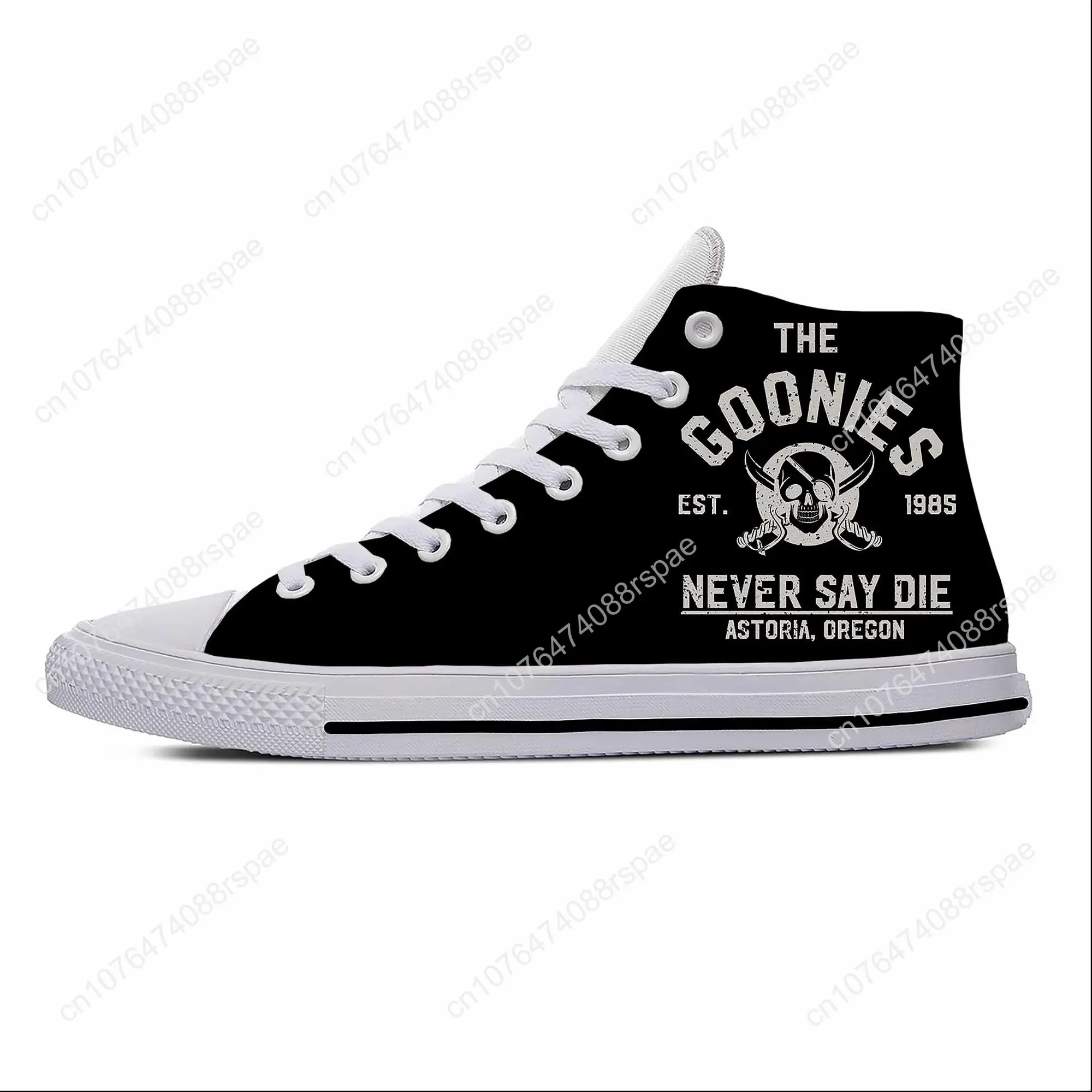 Goonies-Never Say Die Skull 7.5 Aate Rock Baskets pour hommes et femmes, Chaussures grill décontractées, Haut, observateur, Respirant, Impression 3D, Mode