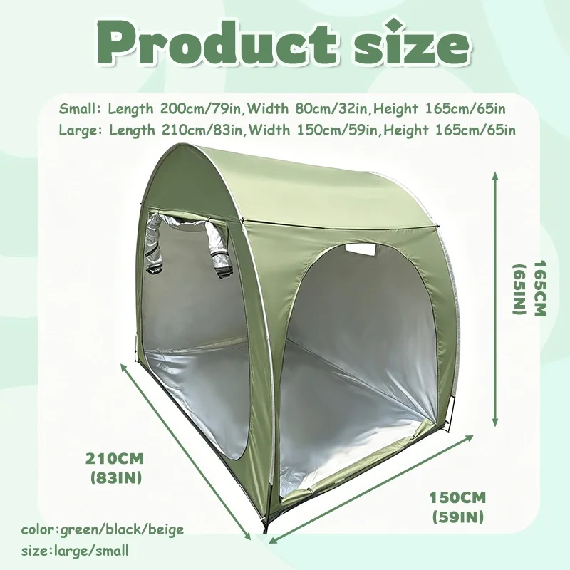 2‑3 Bikes Storage Tent, Foldable Bicycle Shelter, Portable Large‑Capacity Outdoor Bike Shed with Carry Bag