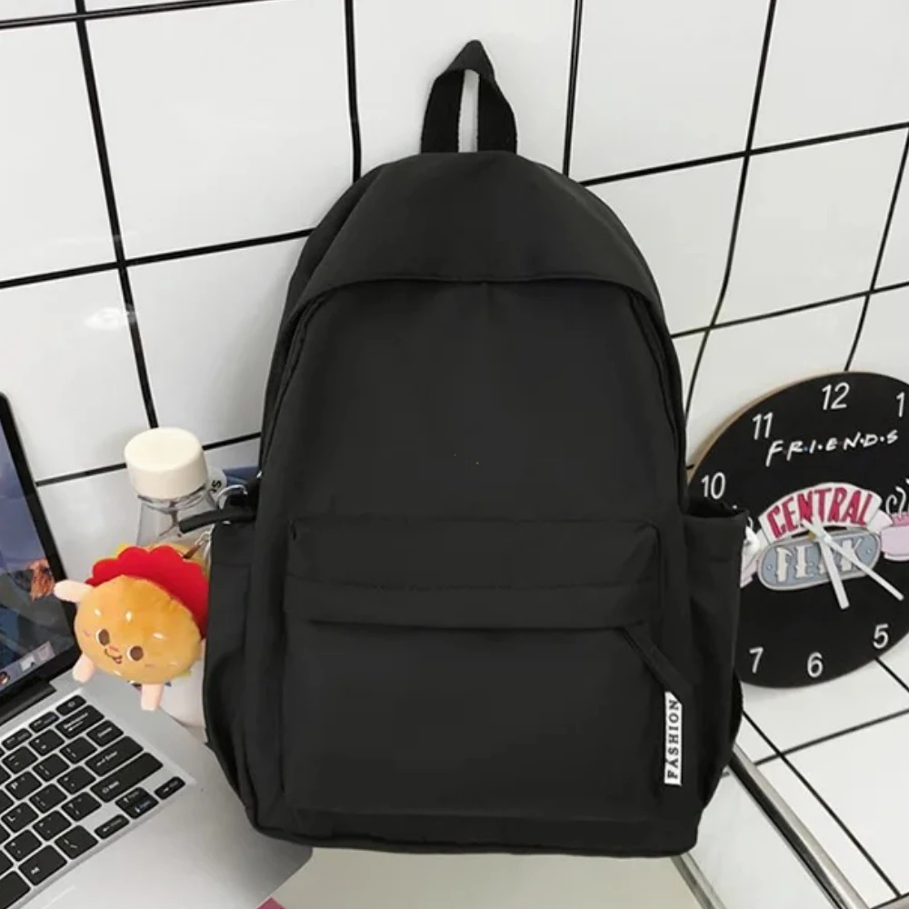 Modischer Schulranzen für Teenager, wasserdichter Nylon-Mädchen-Rucksack, süßer Damen-Laptop-Rucksack, Reisetasche, Schwarz, Rosa, Büchertasche, Unisex