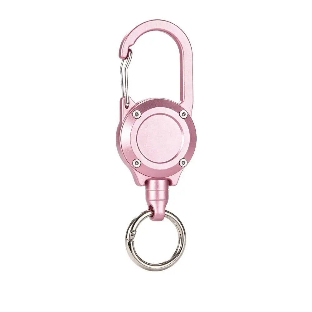 Anti-Theft Aluminum Alloy Retractable Keychain Heavy Duty Wire Rope Retractable Key Chain Steel Cable Portable Key Ring Outdoor