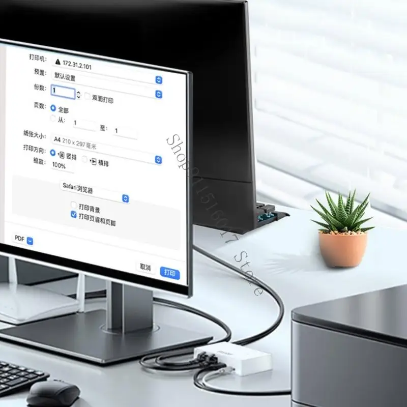 خادم الطباعة اللاسلكي USB 10/100 ميغابت في الثانية تحويل طابعة USB إلى جهاز مشاركة طابعة شبكة WiFi Ethernet اللاسلكية 45BA #4
