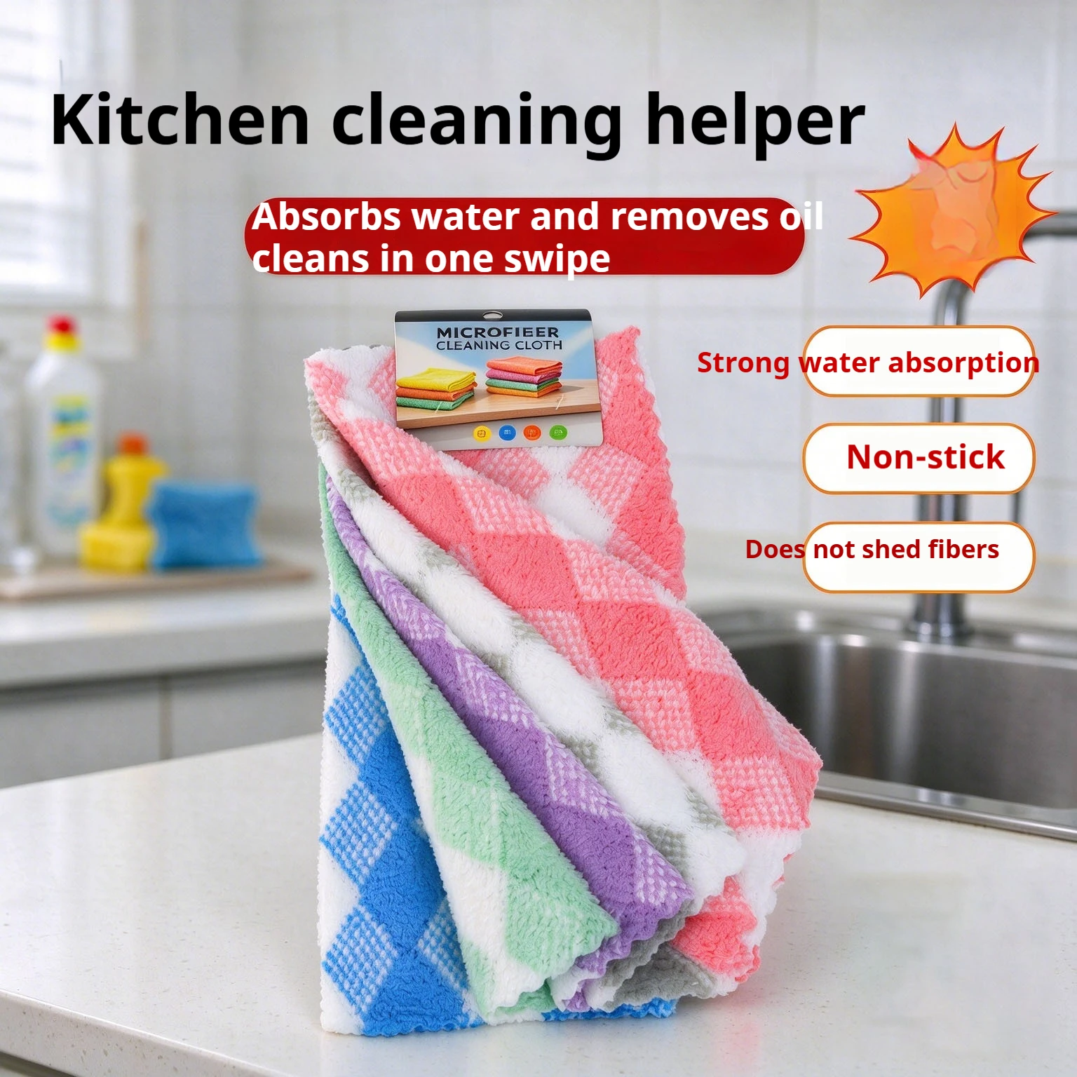 20/10 Pieces in Random Colors, Kitchen Cleaning Cloth, Dishwashing Towel, Multi-Purpose for Dry and Wet Use, Scouring Pad Towel, Lightweight, Soft, and Gentle on the Skin
