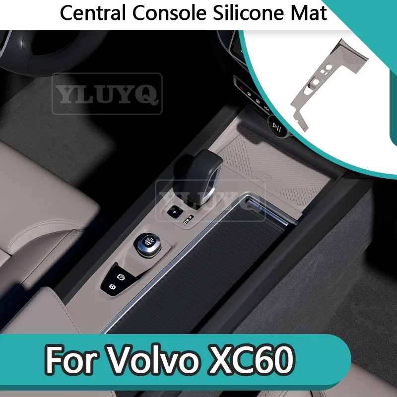 

For Volvo 2026 XC60 center console gear panel mat, wireless charging silicone mat, cup holder, car interior accessories