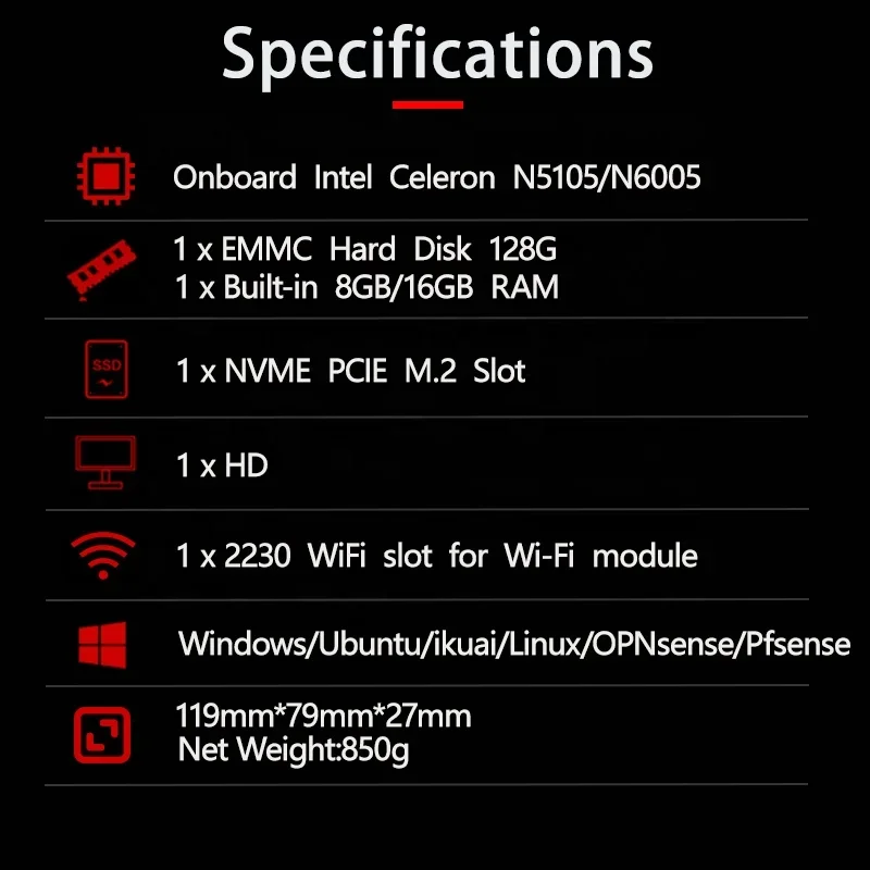 R86sファンレスミニpc、Linux、Ubuntu、n5105、n6005、コンピューター、3x2.5g、ギガビットイーサネットネットワーク、工場出荷準備完了