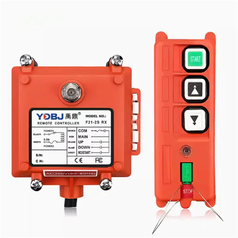 Electric Hoist Crane Wireless Remote Control Transmitter+Receiver F21-2S 18V-65V 36v 220V 380V Single Speed Winch Sandblasting