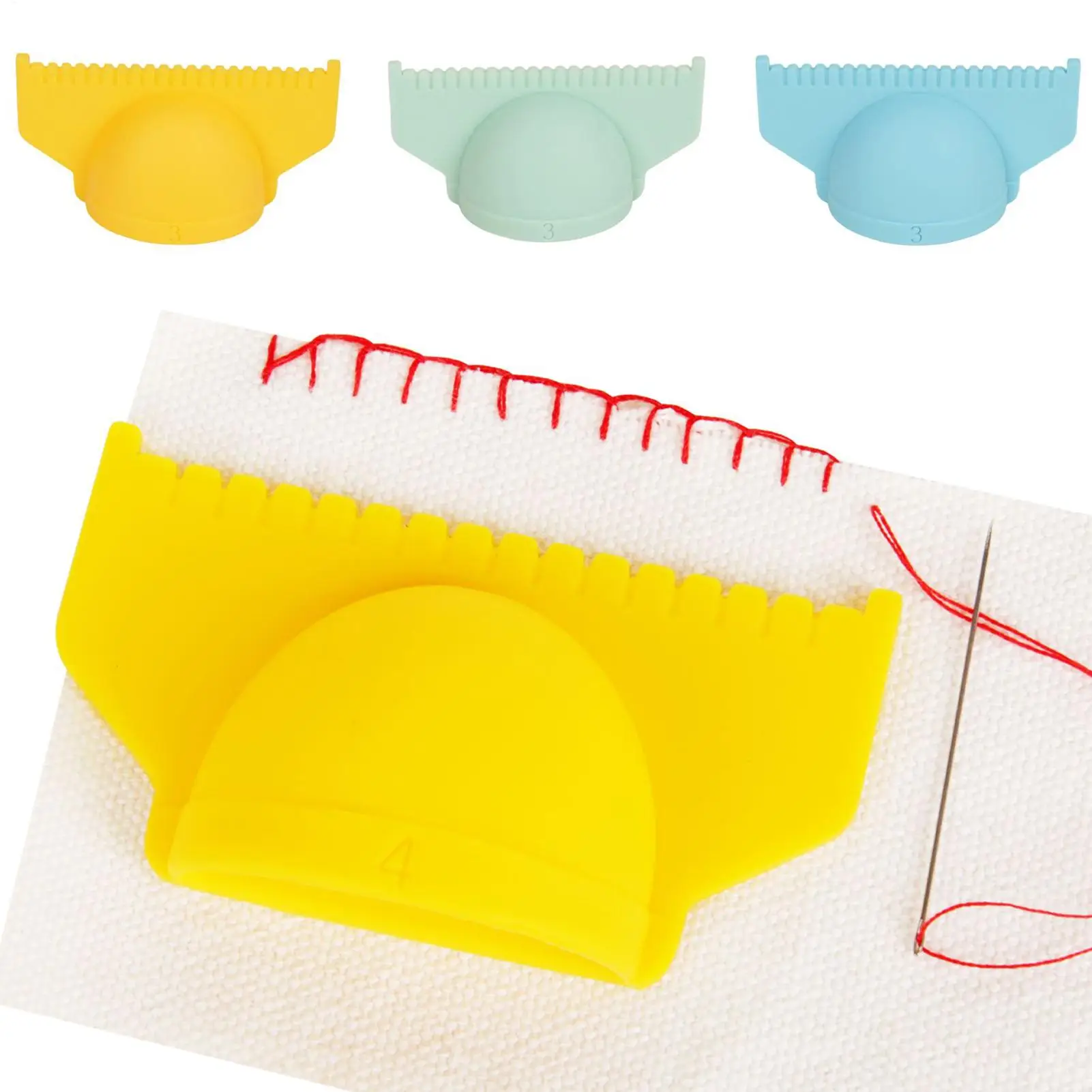 Edge Lock And Sewing Gauge 3/4mm Sewing Template Gauge Finger Ruler Silicone Finger Ruler Multifunction Knitting Needle For