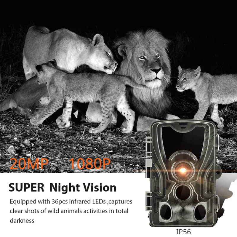 

Mini Trail Camera 20MP 1080P Game Cameras Night Vision Motion Activated Waterproof Hunting Cam Wildlife Monitoring Trap Recorder