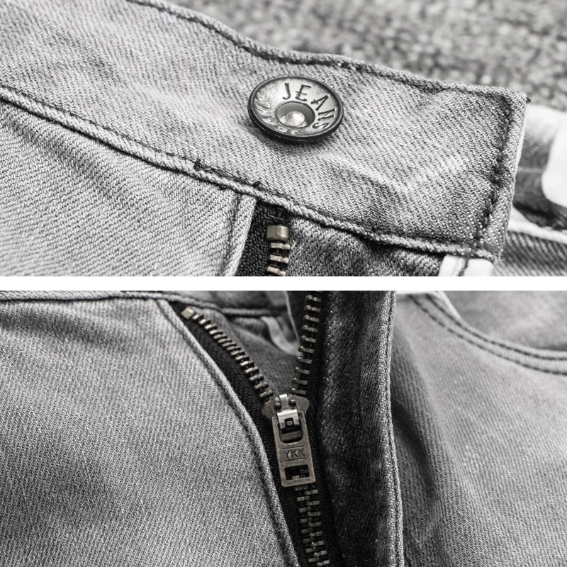 Jeans da uomo firmati di moda pantaloni da uomo Slim elasticizzati elastici grigi retrò pantaloni da uomo in Denim Vintage europeo di alta qualità