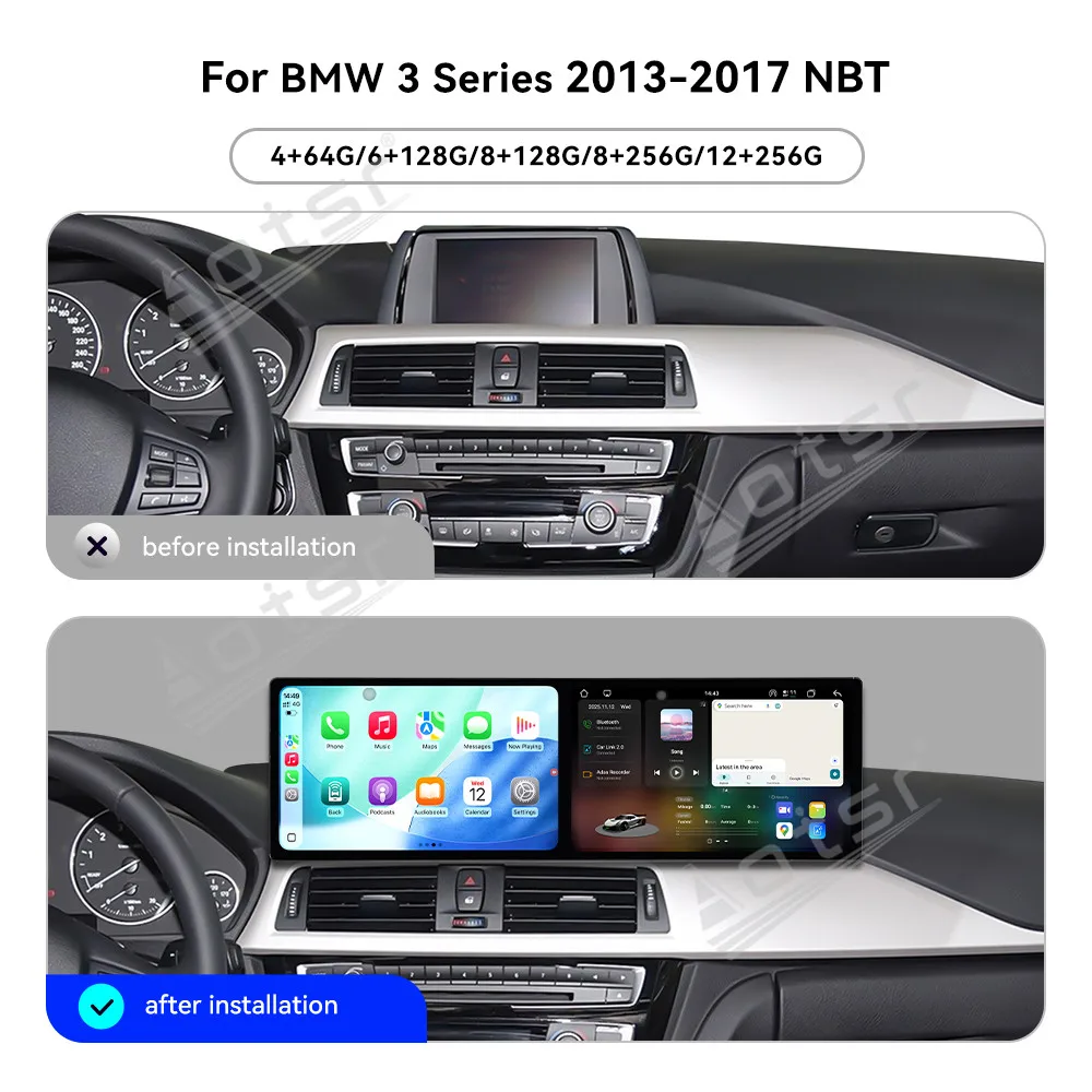 Dual 9.1 Inch Android 15 CarPlay Radio For BMW 3 Series 2013-2017 NBT Touch Screen Multimedia Player Car GPS Navigati Head Unit