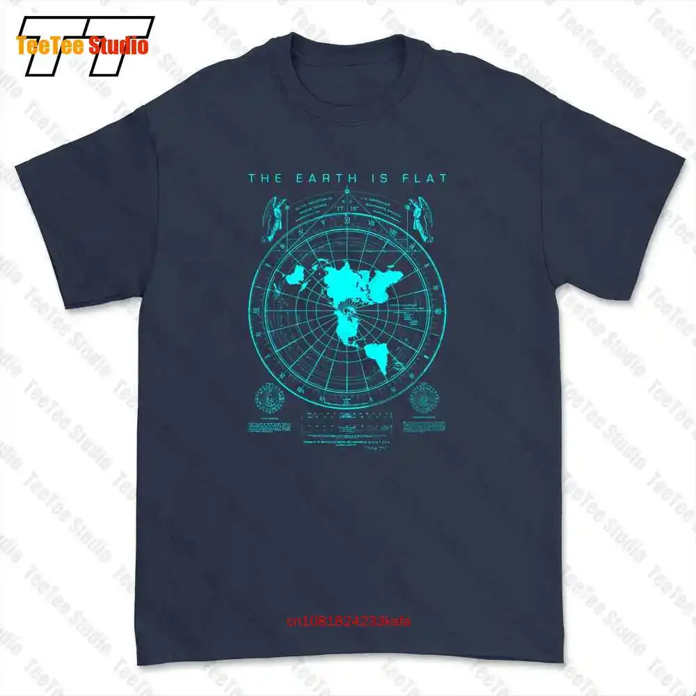 Flat Earth Map Earth Is Flat Firmament Plies New World Order T-shirt Tee GGEW