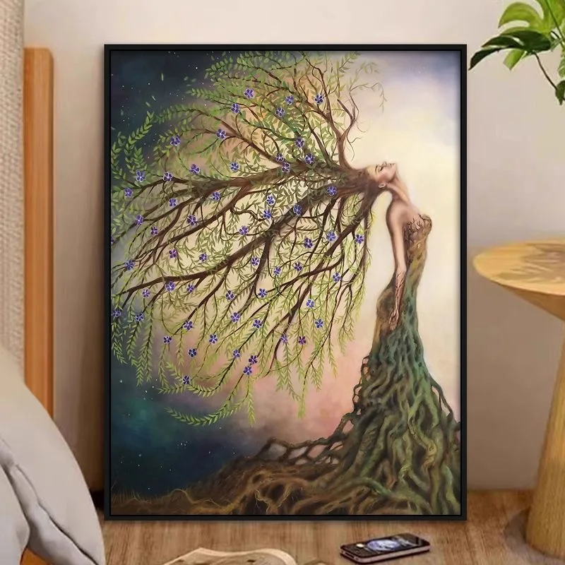 

2025 New Needlework,DIY cross-stitch Goddess mbroidery kit, Life Tree Cross Stitch Painting Home Wall Decorative Handwork Gift