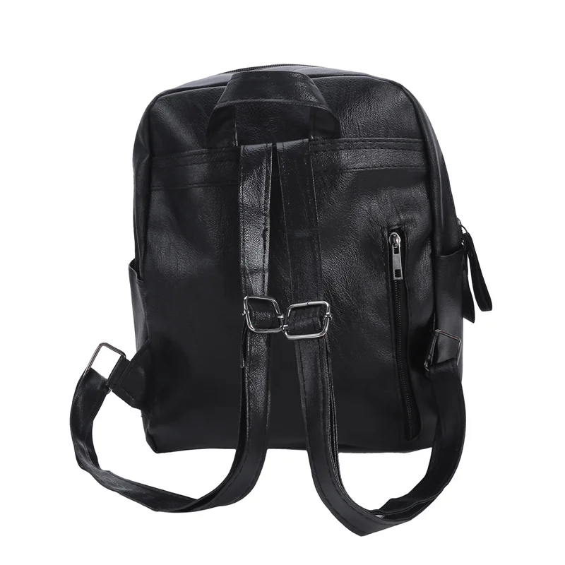 Women Large Capacity Backpacks PU Fashion Waterproof Travel Bag Female Casual Zipper Solid Color School Backpack Bags For Unisex