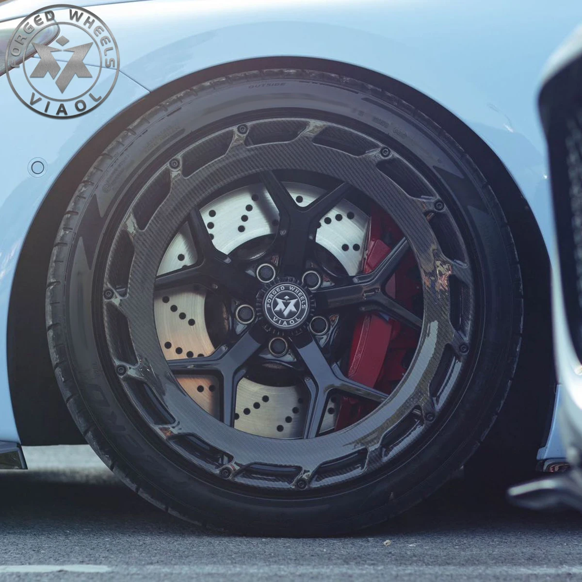 Viaol Custom Monoblock Forged Alloy Wheel Rims 17/18/19/20/21/22/23/24 Inch Carbon Fiber Ring New for X5 X6 C7 C8 M2 M3 Vehicles