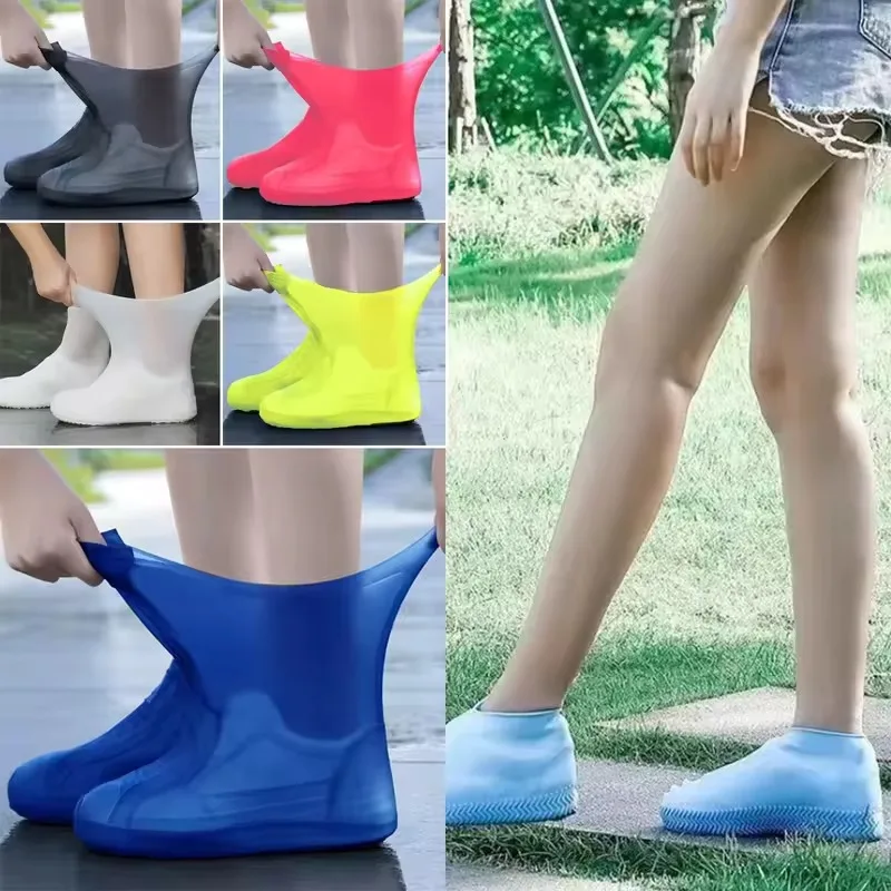 

34-45 Shoes Accessories Latex Shoe Covers Shoes Protectors Waterproof Rain Shoe Cover Thickened Reusable Rain Boot Outdoors