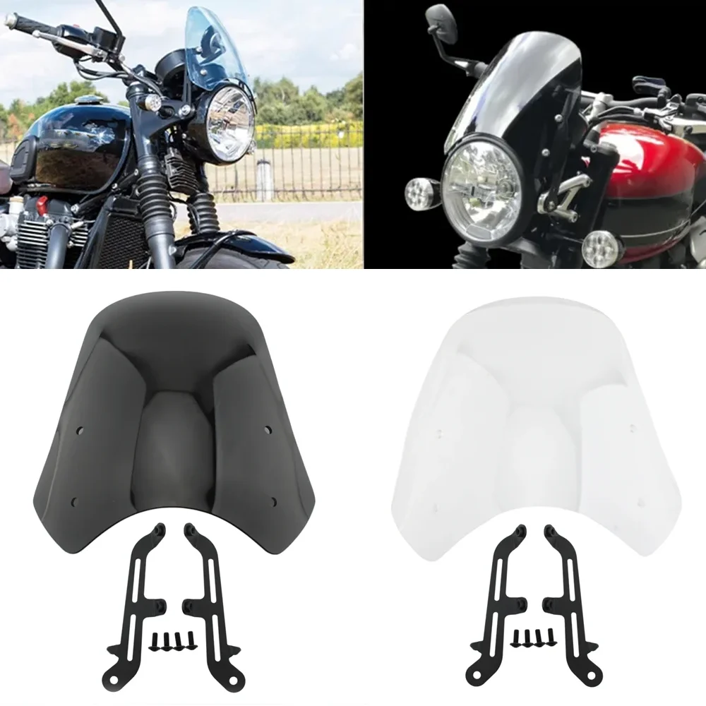 

Motorcycle Flyscreen Windshield Windscreen Wind Deflector For Triumph Bonneville T100 T120 2015-2017 Thruxton 900 2003-2015