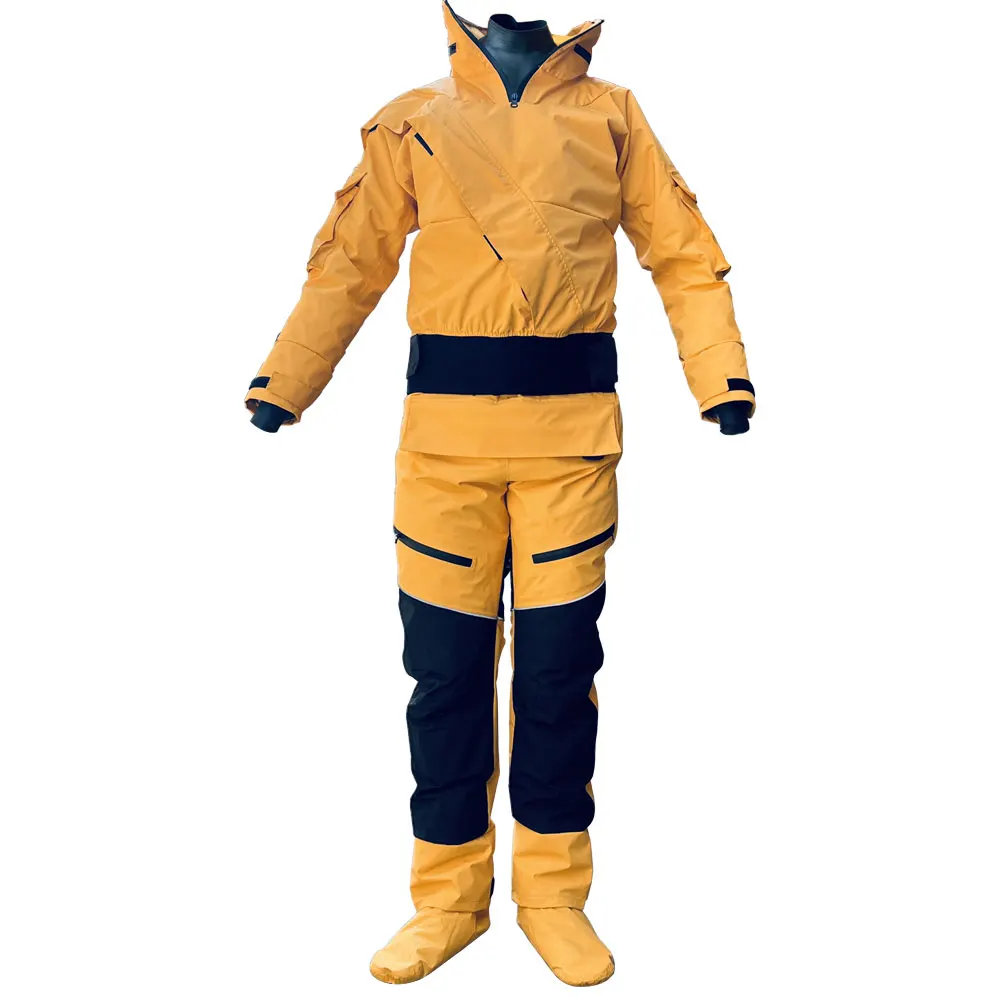 Front Entry Waterproof Full Drysuit Detachable Hooded Dry Suit Clothing for Kayaking Paddling Rafting Canoeing Sailling Kitesurf