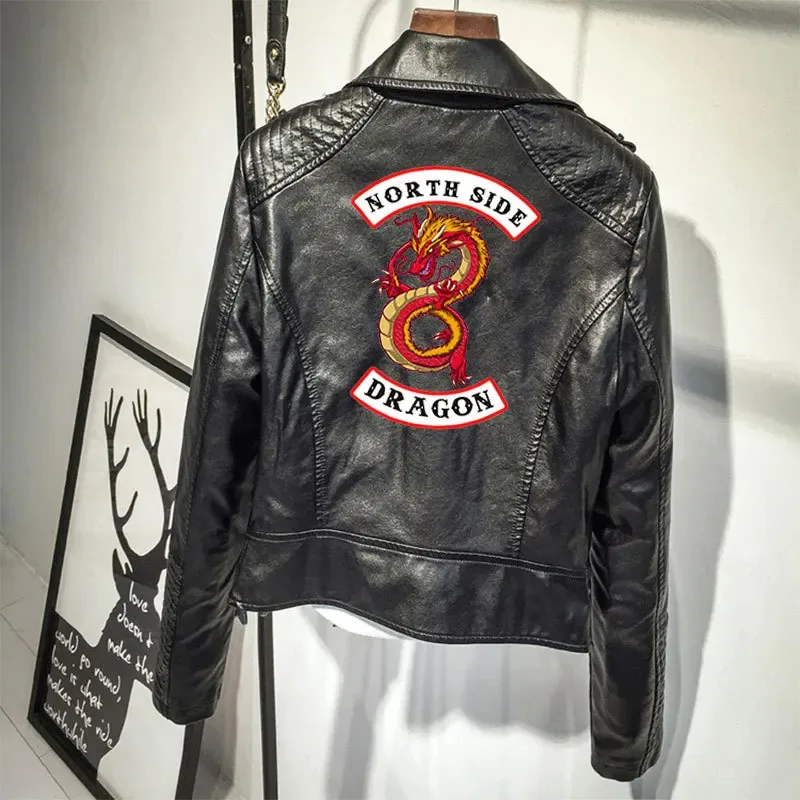 

Южная боковая куртка Serpents Riverdale Southside PU Куртки Snake Woman Уличная кожаная верхняя одежда Пальто;3.k'6;d.a;
