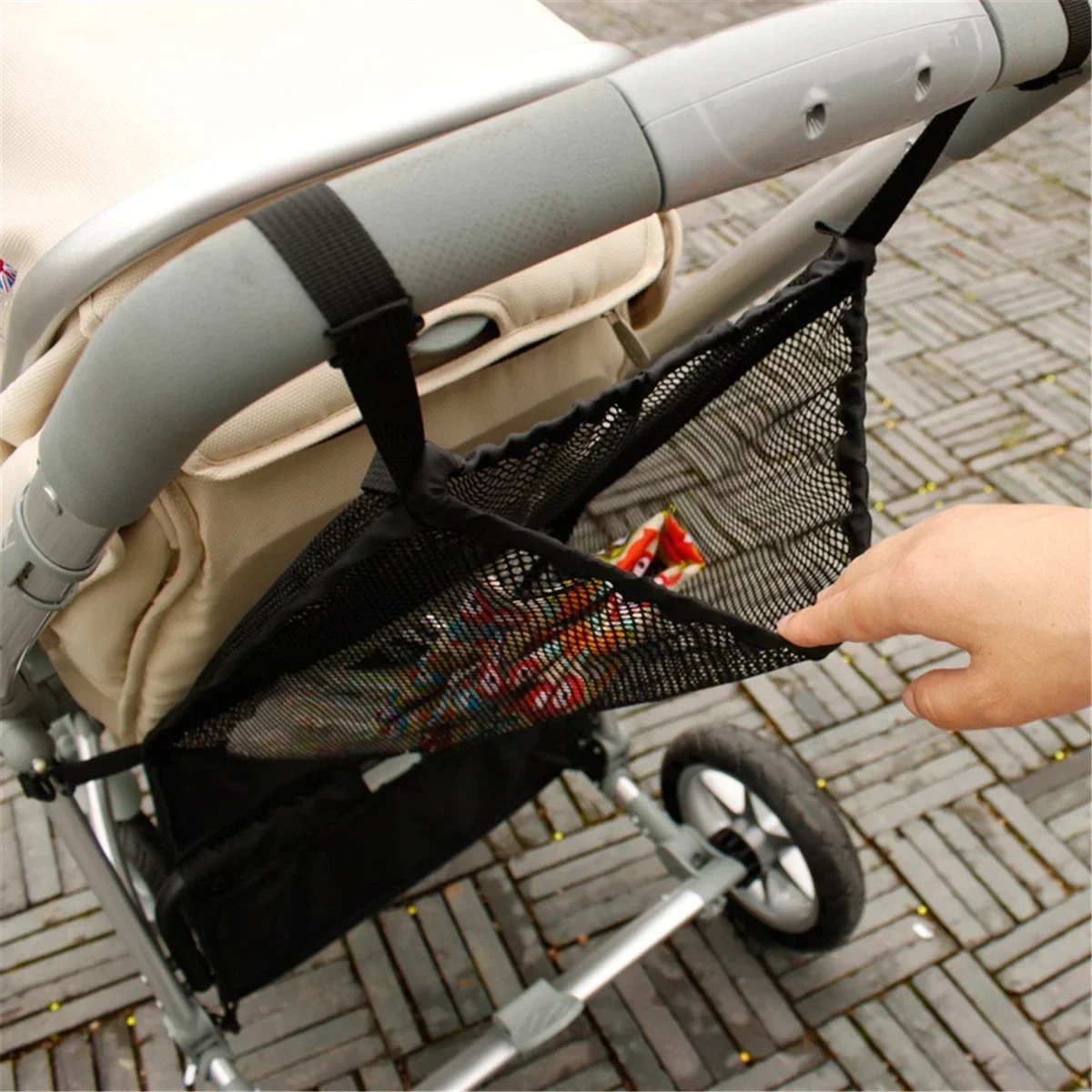 

Baby Stroller Trolley Mesh Net Bag Handy Big Capacity Pocket Bottle Diaper Holder Storage Organizer Carrier Accessories